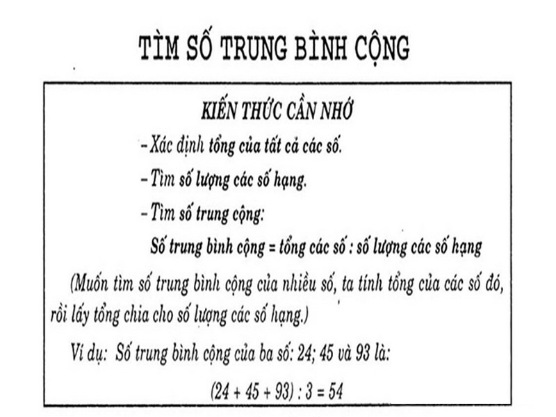 Kiến thức và cách tìm số trung bình cộng