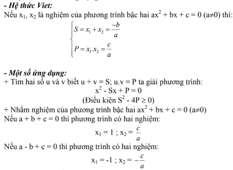Chứng minh hệ thức Vi-ét bằng cách sử dụng các ẩn số và hệ số của PTTQ